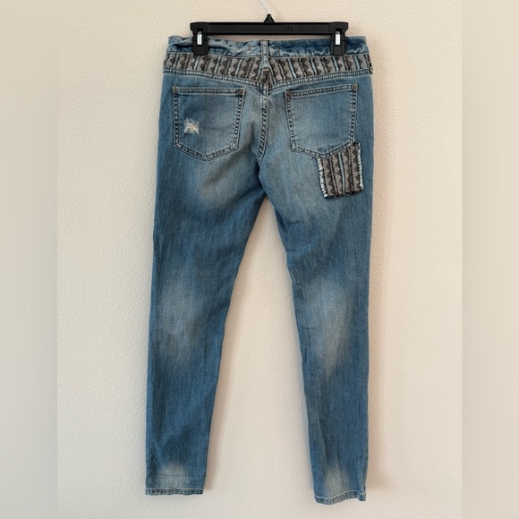 Free People Light Blue Patchwork Skinny Jeans - Picture 6 of 6